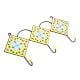 Yellow Turquoise Tiny Floral Tiles Hooks 